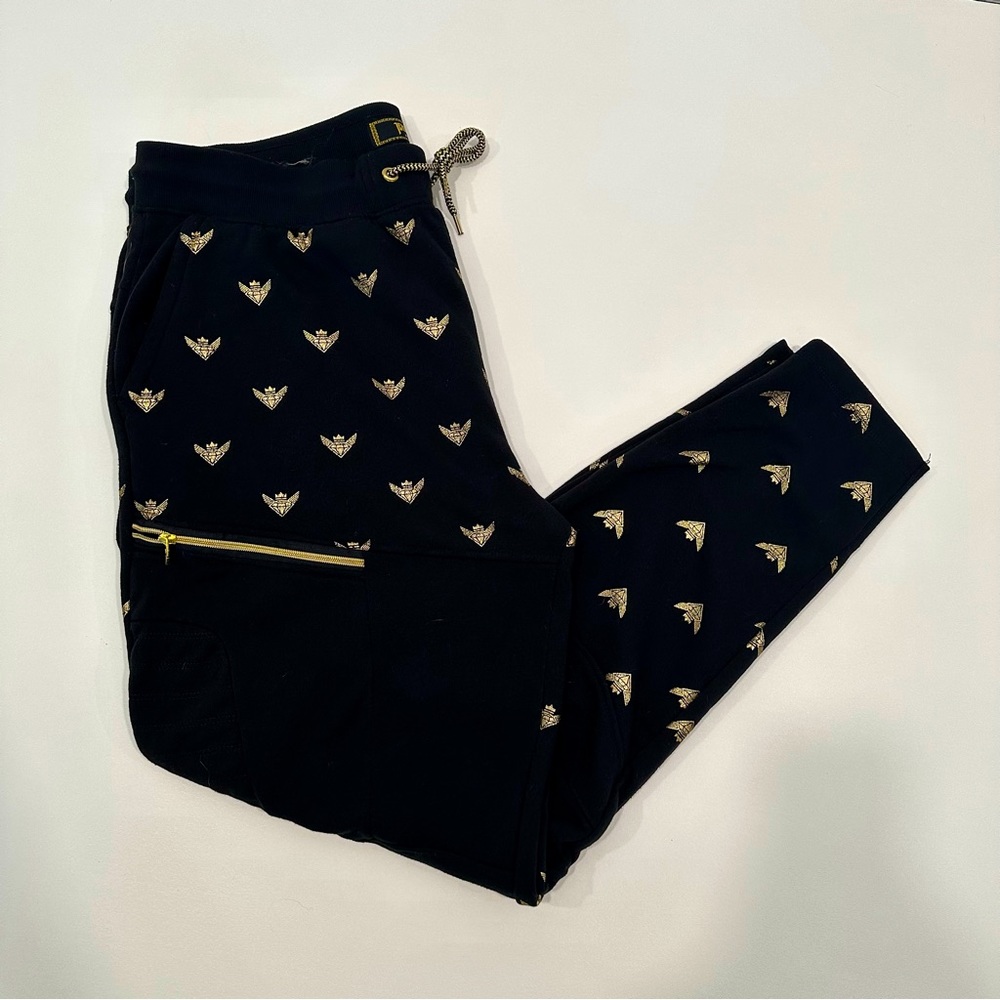 Jewel House Black & Gold Logo Jogger Sweatpants Mens size 3XL